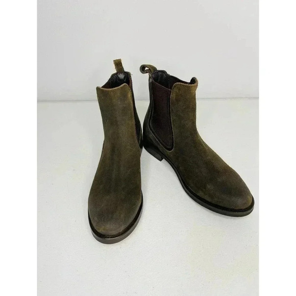 Thursday Boot Co Dark Olive Suede Duchess Ankle Boot size 5 New - Picture 2 of 9